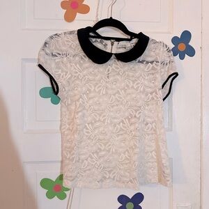 White Vintage Looking Collared Shirt - Like New